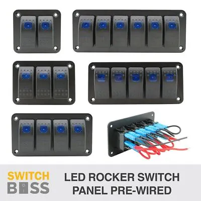 $26 • Buy Rocker Switch Gang Panel BLUE LED SIZE 1 2 3 4 5 6 7 8 - 4x4 Boat Caravan Marine