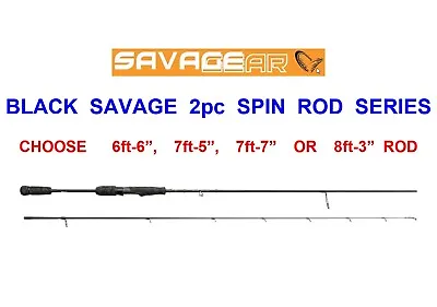 £99.99 • Buy Savage Gear Black Savage Spin Rod Sea Coarse Pike Lure Fishing Predator Spinning