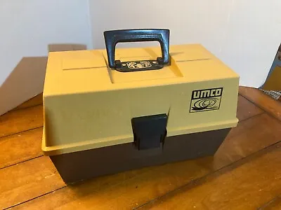 Vintage UMCO 1283 Tackle Box With 3 Trays. 14 X 7 . Yellow /Brown Good Condition • $20