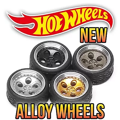 1/64 Scale 5 HOLE DIAL ALLOY Real Rider Wheels Rims Tires Set 4 Custom Hot Wheel • $12.99