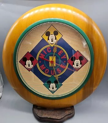 Westclox Disney Mickey Mouse 12  Wall Clock With Wooden Frame • $9.99