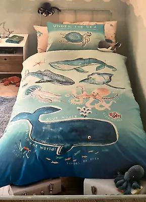 £12.99 • Buy BN NEXT Girls / Boys SINGLE BED Under The Sea Duvet Cover & Pillowcase Blue