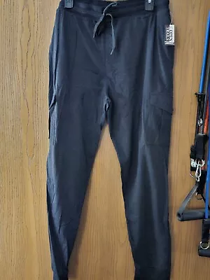 Mens Cargo Lounge Pants With Cuffs  Black Size Large  New With Tags • $5.95