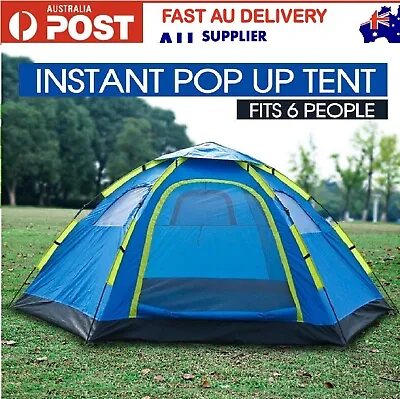 Waterproof Instant Beach Camping Tent 6 Person Pop Up Tents Family Hiking Dome • $94.99