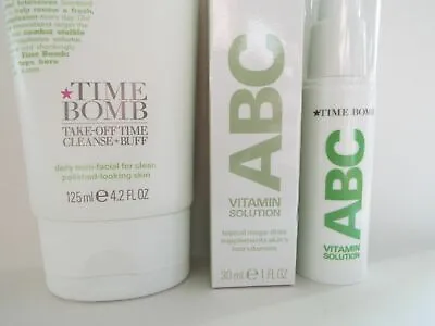 Lulu's Time Bomb ABC Vitamin 30 Ml & Take-Off Time Cleanse + Buff 125 Ml NEW • £34