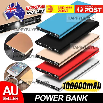 $17.95 • Buy 100000mAh For Mobile Phone Dual USB Portable Battery Charger External Power Bank