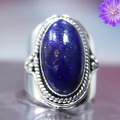 Lapis Lazuli Gemstone 925 Silver Ring Handmade Jewelry Ring All Size • $7.31