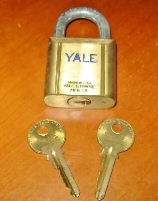 Vintage Lock Yale & Towne Padlock Hardened Lock W 2 Keys 8B963 Made In USA3 • $29.99