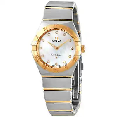 Omega Constellation Manhattan Quartz Diamond White MOP Dial Ladies Watch • $5362.50