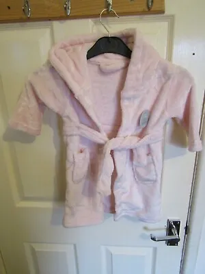 First Steps Dressing Gown In Pink Age 12-18 Months. • £8.50