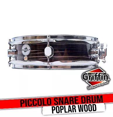 Piccolo Snare Drum 13  X 3.5  By GRIFFIN | 100% Poplar Wood Shell With Zebra PVC • $30.49