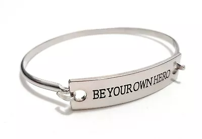 Women's Stainless Steel Inspirational Word Connector Bangle Bracelet 23 Messages • $12.99