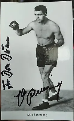 MAX SCHMELING Autographed 4x6 Postcard. Inscribed To Don. Heavyweight Champ • $40