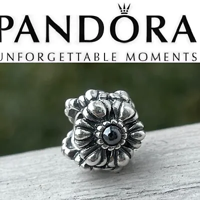 Retired Pandora Sterling Silver Hematite March Birthday Bloom Bead 790580HEM • $20