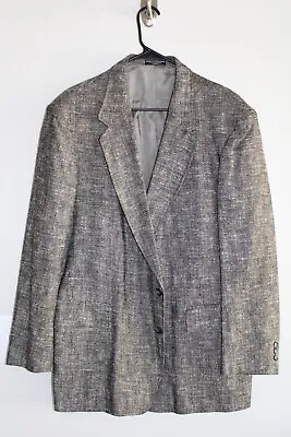 VINTAGE BLACK & WHITE SEARS SILK BLEND SPORT COAT Sz 46R Blazer / Suit Jacket • $23.78