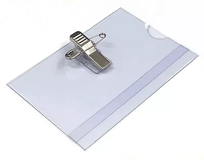 £29.50 • Buy Combi Clip Clear Conference Name Badge Holders Visitor Security Badges 60 X 90mm