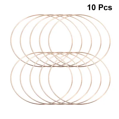 10Pcs Circle Hoop Rings Metal Wreath Macrame Hoops Wooden Bamboo • £4.82