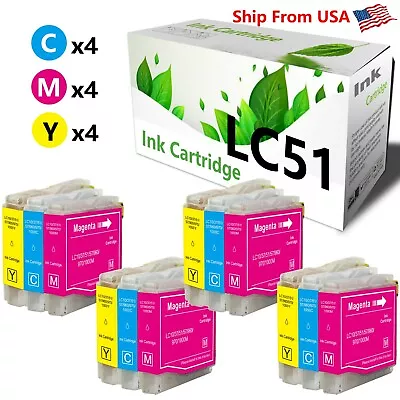 12PK LC51 LC-51 Ink Cartridge For DCP-130C DCP-330C MFC-240C Printer • $16.99