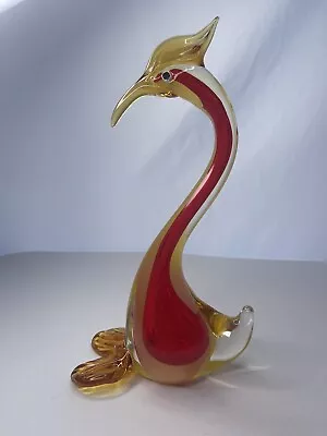 Vintage Mid Century Modern Italian Murano Art Glass Swan Duck Figure • $92.99