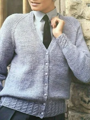 Lco31 Knitting Pattern Girls Or Ladies Cardigan With V Neck Dk Size 32-42 Ins • £2