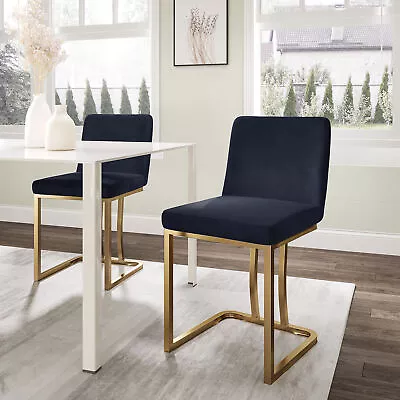 Modern Dining Chair/Bar Stools Upholstered Velvet With Gold Metal Leg 6 Colors • $189.95