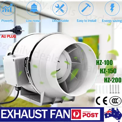 4/6/8  Extractor Fan Duct Hydroponic Inline Exhaust Vent Industrial+Remote New • $41.55