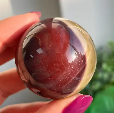 Stunning Mookaite Sphere Crystal High Polished Half Red Half Grey 118g - 4.4cm • $49.72