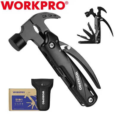 WORKPRO 12 In 1 Multitool Camping Tool W/Mini Hammer-EDC Gear Multi Tools Hammer • $27.99