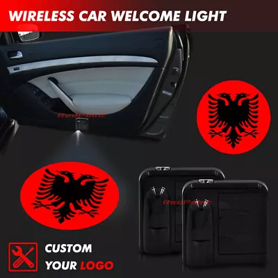 Wireless Infrared Car Door Projector Ghost Shadow Spot Albanian Flag Eagle Light • $18.85