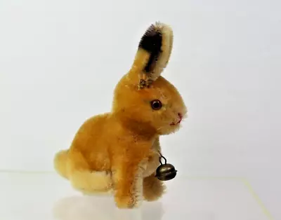 Vintage 1950's Steiff Mohair Sitting Rabbit With Brass Bell No Button • $34.99