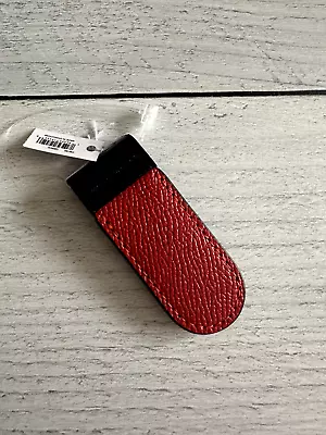 Coach Money Clip CM180 Red Leather Mens Black Antique Nickel Wallet Alternative • $35.99