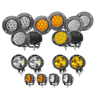 For Jeep Nudge Bar 2 3 4 5 Inch Round LED Fog Lights Spot/Flood Bumper Driving • $49.95