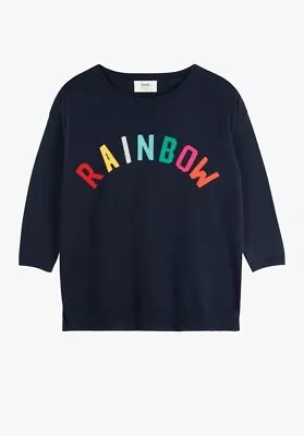 REDUCED Lovely Hush Rainbow Jumper Size Large 16-18 Navy Excellent Condition • £24.99