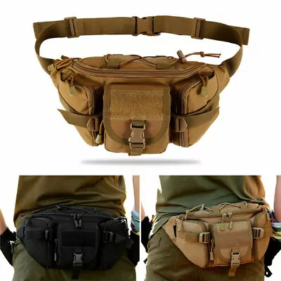 Men Waist Bag Tactical Nylon Fanny Pack Military Travel Hip Belt Bum Pouch New • £11.49