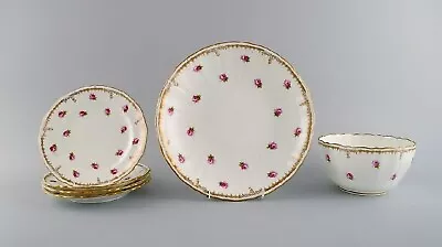 Mintons England. Dish Bowl And Four Plates In Hand-painted Porcelain.  • $370