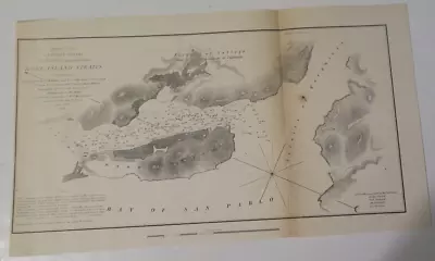 1851 RARE US COAST SURVEY SKETCH MAP:MARE ISLAND STRAITS San Pablo BAYSOUNDINGS • $19.95