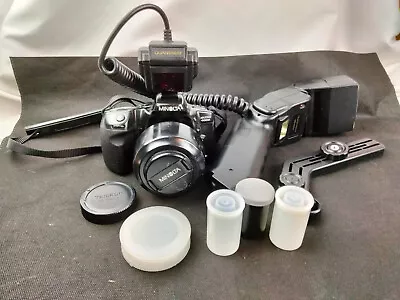 Minolta Maxxum 400si Film Camera W/ Lense & Quantaray Untested Parts Or Repair • $14