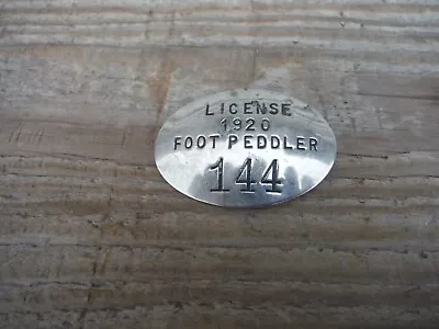 Vintage 1920 License Foot Peddler Badge Michigan? License Plate • $40