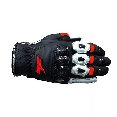 Forza Twister Red Leather Motorcycle Gloves • $65.18