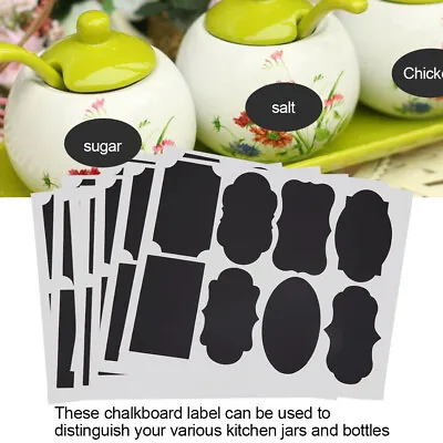 88Pcs Blackboard Chalkboard Craft Label Different Shapes Sticker Jam Jar Decal • £7.56