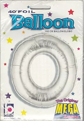 Betallic Metallic Silver Number  0   Megaloons 40 Inch  Foil Balloon ~  Ranjacuj • $6