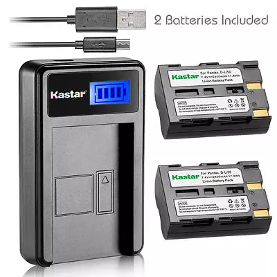 Kastar D-Li50 Battery & Charger For Konica Minolta Maxxum 5D 7DSamsung GX-10 20 • $6.99