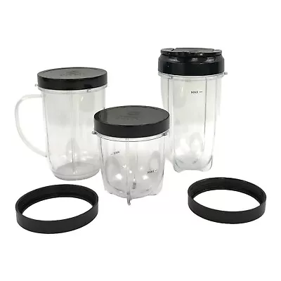 Magic Bullet - MBR 1101 Replacement Cups Lid And Lip Rings - 8 Piece Set • $10.99