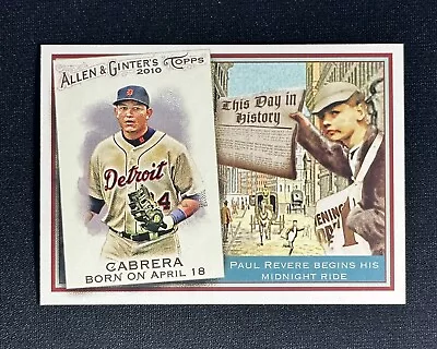 2010 Topps Allen & Ginter’s Miguel Cabrera TDH45 Baseball Card Detroit Tigers • $1.99