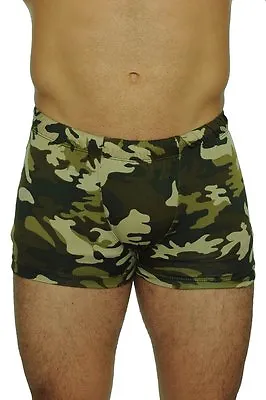 Men Lycra Bike Shorts Camo Running Shorts Swimwear Swim Trunks Camouflage (4602) • $6.99