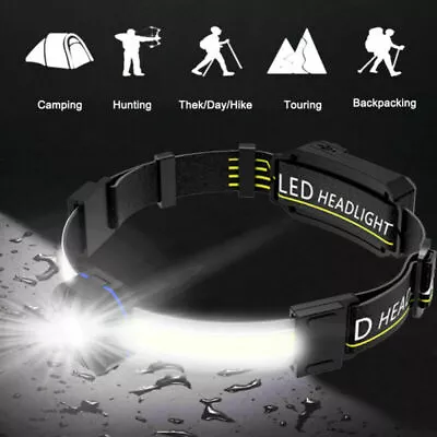 LED Headlamp COB Flashlight Light For Miner Mining Camping Hunting 7 Modes • $19.19