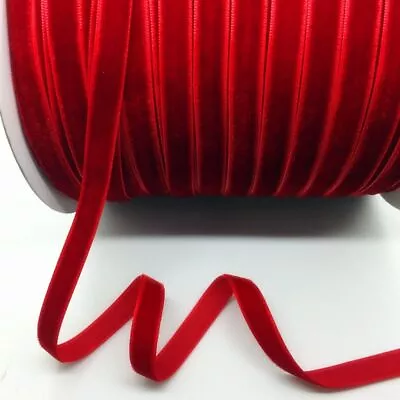 Velvet Solid Color Polyester Ribbons Gifts Crafts Sewing Garments Ribbon 5 Yards • $12.68