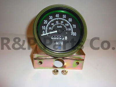 $63.24 • Buy Blemished Speedometer Gauge For Willys MB Jeep Ford CJ GPW Olive Bezel 80 MPH