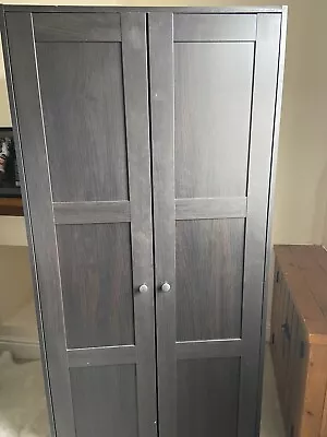 £35 • Buy Ikea Wardrobe RAKKESTAD Wardrobe With 2 Doors, Black-brown, 79x176 Cm