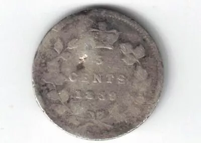 Canada 1889 5 Cents Queen Victoria Sterling Silver Canadian Coin • $13.24